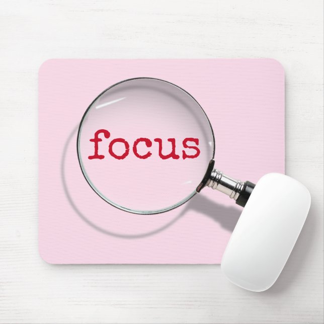 Focus Text Under Magnifying Glass Mouse Pad (With Mouse)