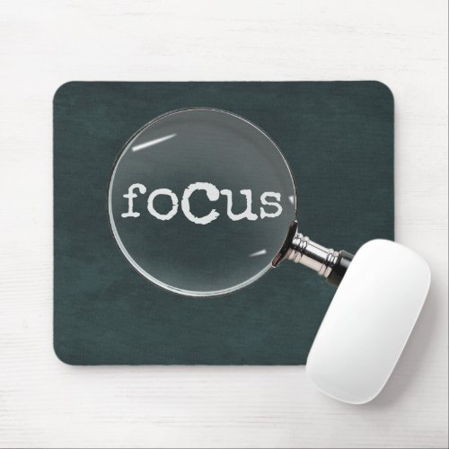 Focus Text Under Magnifying Glass Mouse Pad