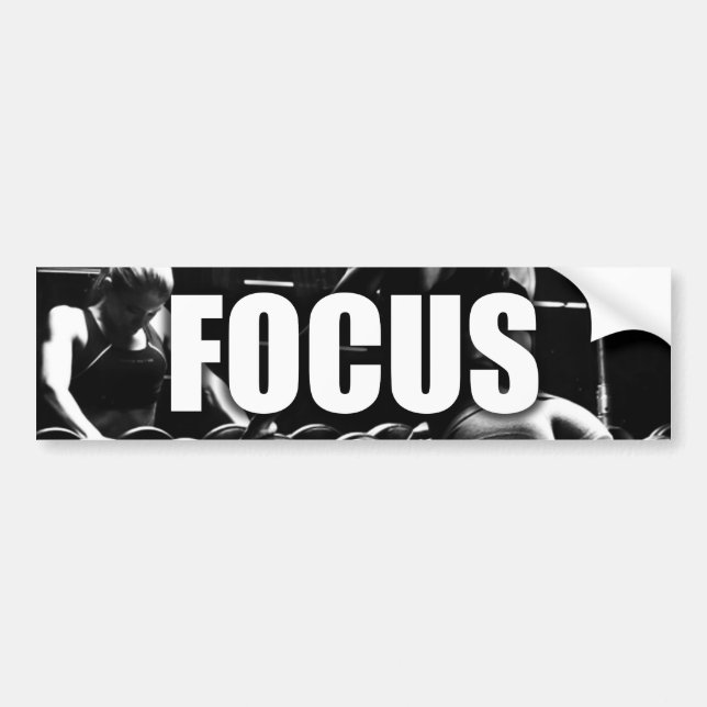 FOCUS - Women's Workout Motivational Bumper Sticker (Front)