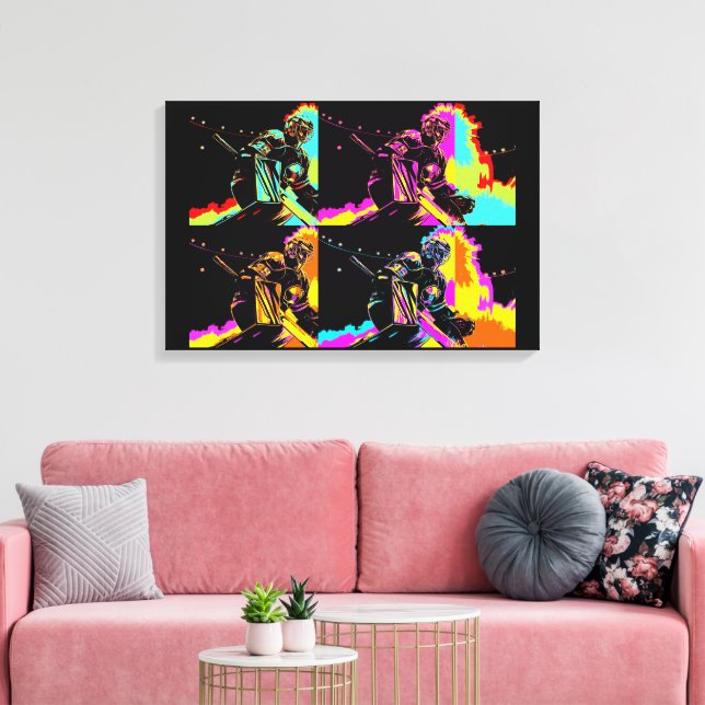 Focused and Ready - Ice Hockey Goalie Canvas Print (Insitu(LivingRoom))