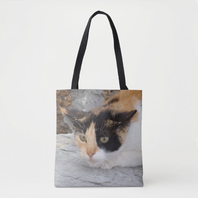 Focused Cat Tote Bag (Front)