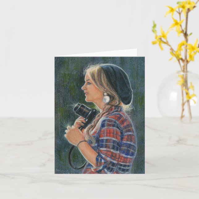 "Focused" Greeting Card by Barbara Stanton (Yellow Flower)