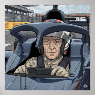 Focused Race Car Driver Poster