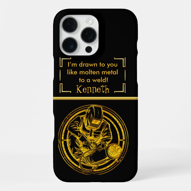 Focused Welder Forging Pipework Magic Iphone Case (Back)