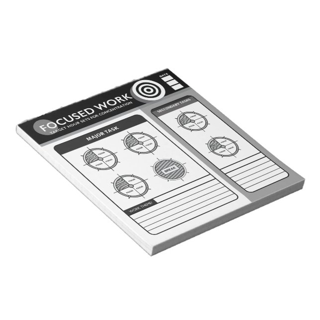 Focused Work | Target Hours Notepad (Angled)