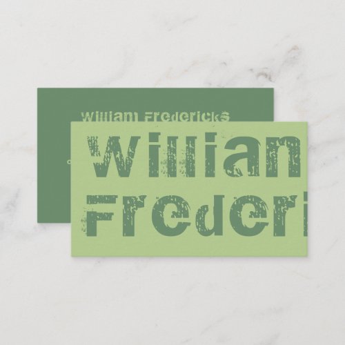 Foestt Green and Moss Green Grunge Typography Business Card