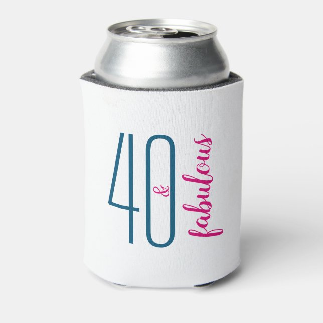 Fofty and Fabulous Birthday Can Cooler Gift (Can Back)