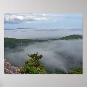 Fog around Great Head, Acadia NP, Maine Poster