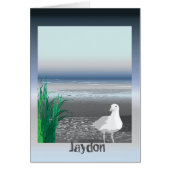 Fog Bank Seagull Greeting card (Front)