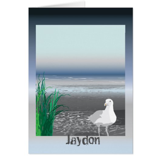 Fog Bank Seagull Greeting card (Front)