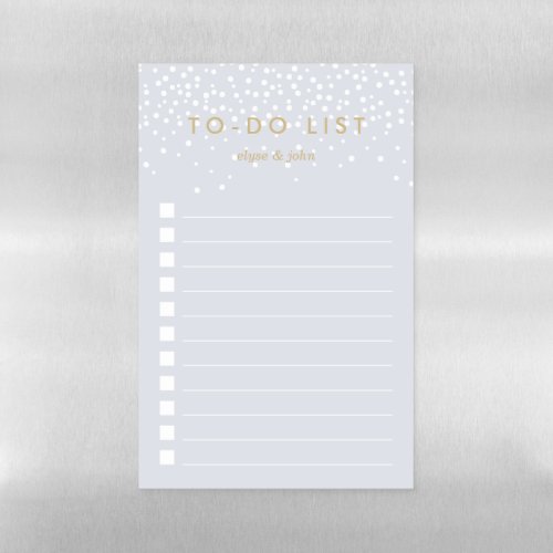 Fog  Confetti Dots Personalized To_Do List Magnetic Dry Erase Sheet
