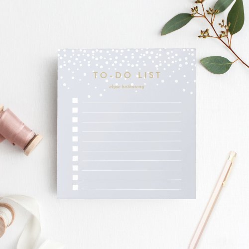 Fog  Confetti Dots Personalized To_Do List Notepad