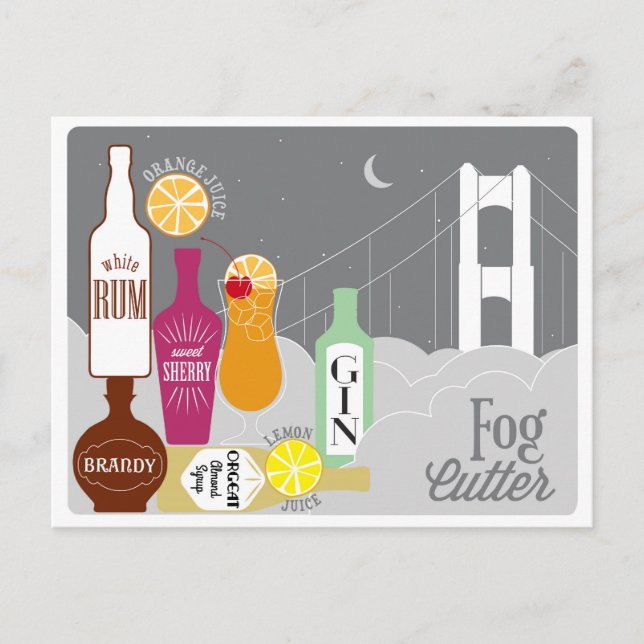 Fog Cutter Tropical Cocktail Postcard (Front)
