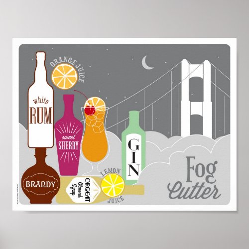 Fog Cutter Tropical Cocktail Poster