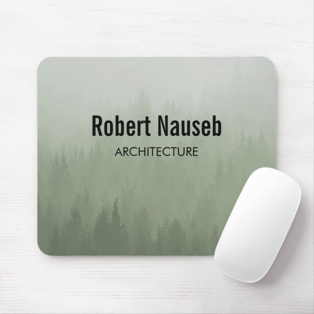 Fog forest architecture gray mouse pad (With Mouse)