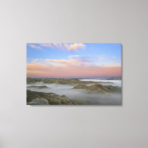 Fog from the Little Missouri River hangs in the Canvas Print