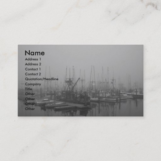 Customizable Fog In The Harbor Business Card Template
