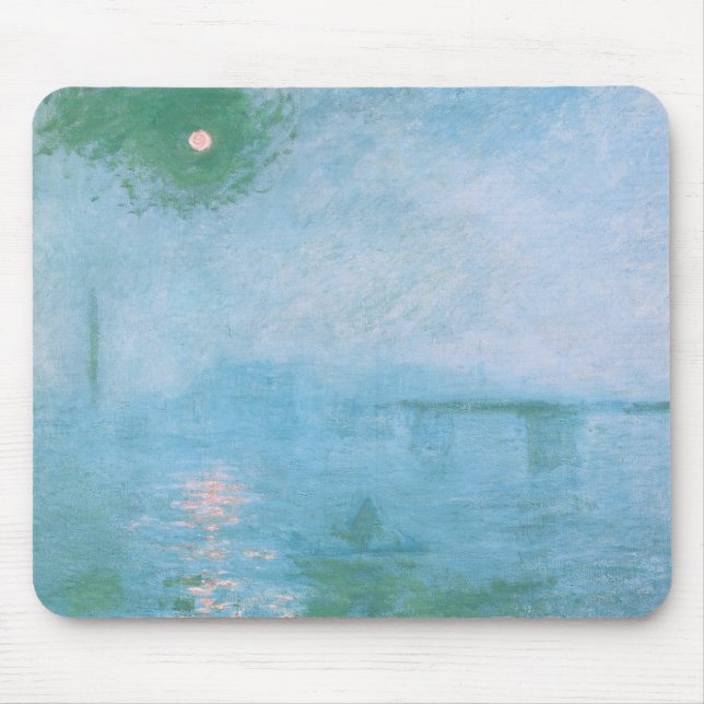 Fog on the Thames (by Claude Monet) Mouse Pad (Front)