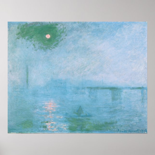 Fog on the Thames (by Claude Monet) Poster (Front)