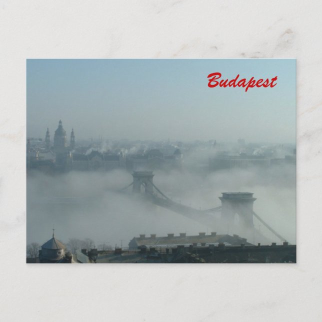 Fog over the Danube river Postcard (Front)