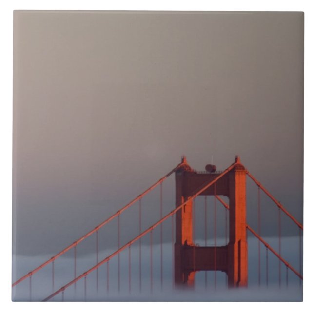 Fog rolls through the San Francisco bay covering Ceramic Tile (Front)