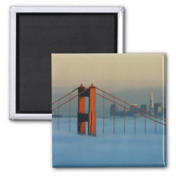 Fog Rolls Through The San Francisco Bay Magnet by takemeaway at Zazzle