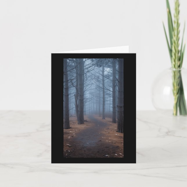 Fog Scenic Forest Forest Misty Trees Nature 1  Card (Front)