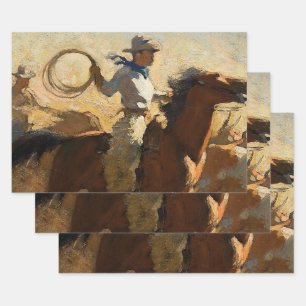 “Fogging the Drags” by Maynard Dixon Wrapping Paper Sheets
