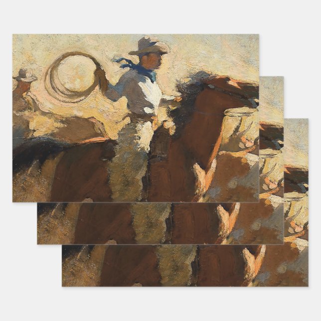 “Fogging the Drags” by Maynard Dixon Wrapping Paper Sheets (Set)