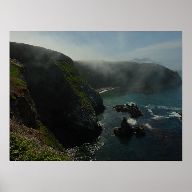 Foggy Anacapa Island at Channel Islands Poster (Front)