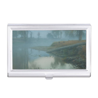 Foggy Bitterroot River Morning Design Case For Business Cards