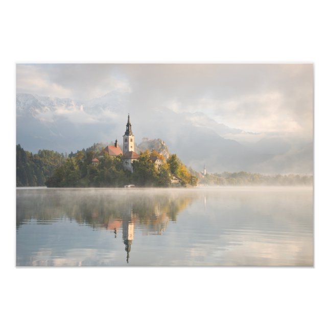 Foggy Bled Lake sunrise print (Front)