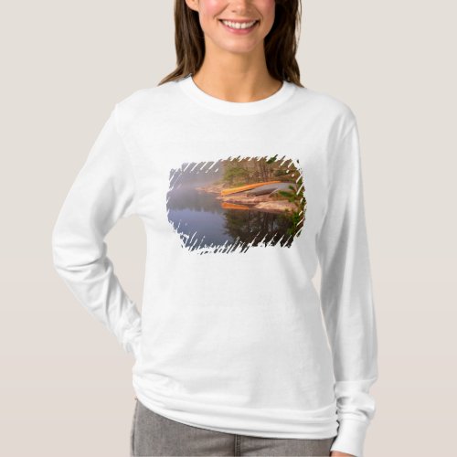 Foggy Canoe Campsite Lake Kawnipi T_Shirt