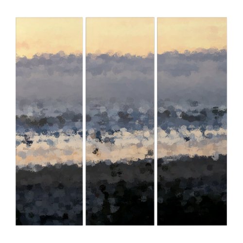 Foggy Day at the Ocean Abstract Triptych