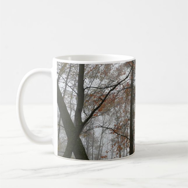 Foggy Fall in Pennsylvania Autumn Nature Coffee Mug (Left)