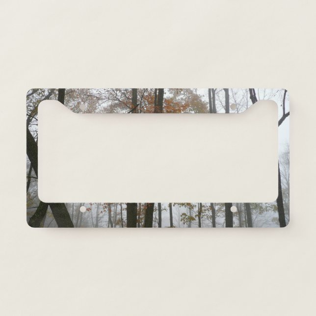 Foggy Fall in Pennsylvania Autumn Nature License Plate Frame (Front)