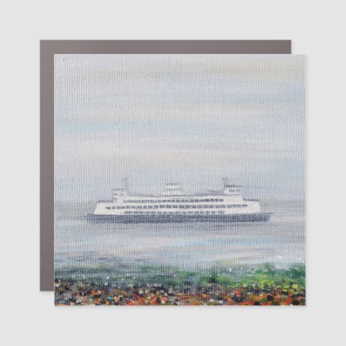 Foggy Ferry Painting Car Magnet