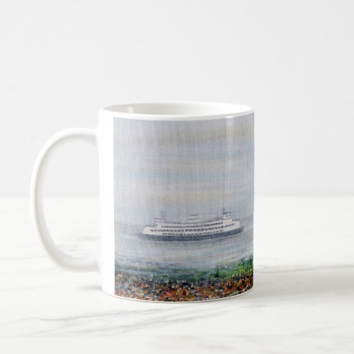 Foggy Ferry Painting Coffee Mug