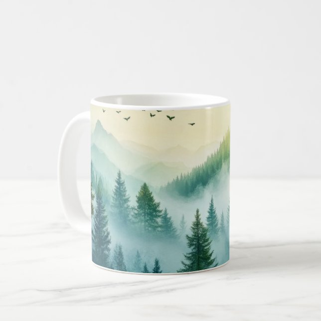 Foggy Forest Coffee Mug (Front Left)