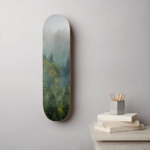 Foggy Forest Landscape Cool Wall Art  Skateboard