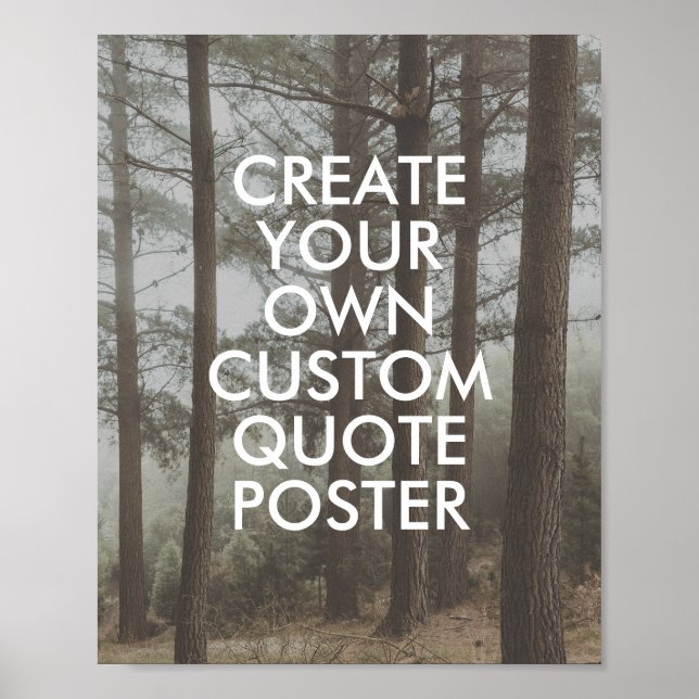 Foggy Forest Nature Landscape Custom Quote Poster (Front)
