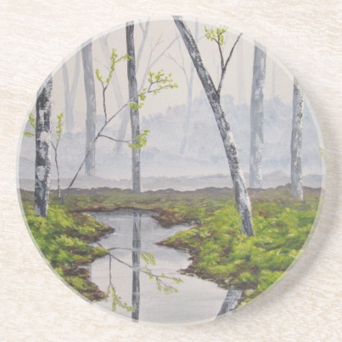 Foggy Forest Sandstone Coaster