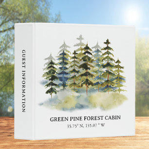 Foggy Forest Vacation Rental Guest Information 3 Ring Binder