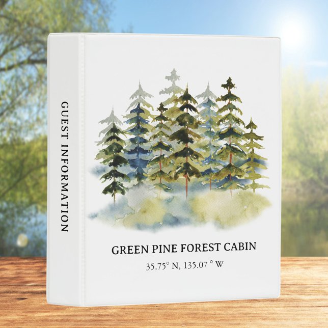 Foggy Forest Vacation Rental Guest Information Mini Binder (In situ)