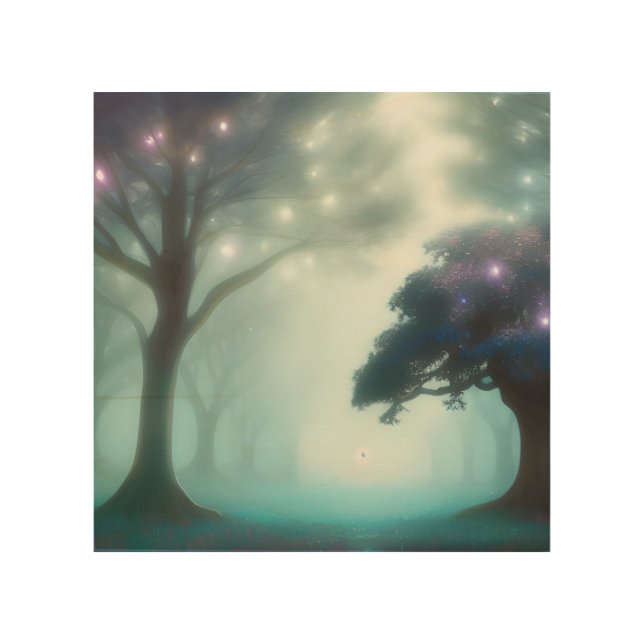 Foggy Forest Wood Wall Art (Front)