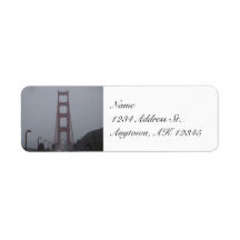 Foggy Golden Gate Bridge return address labels