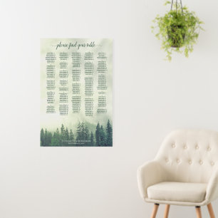 Foggy Green Mountain Alphabetical Seating Chart Foam Board