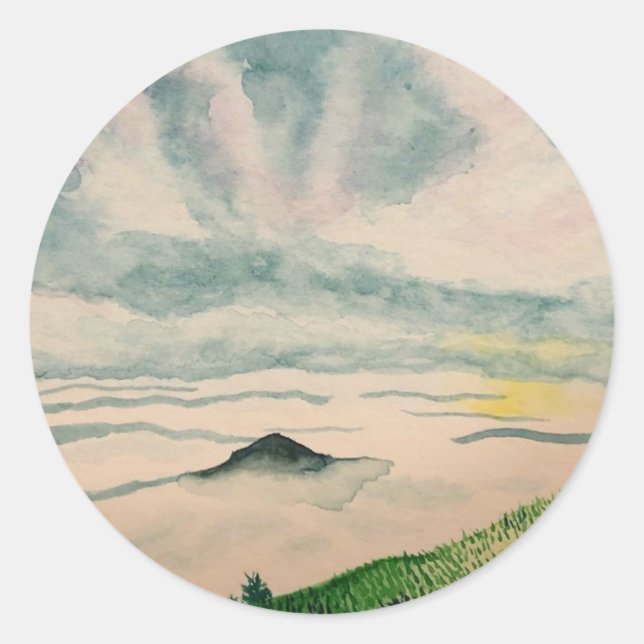 Foggy Hillside Stickers (Front)