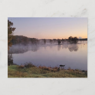 foggy lake postcard