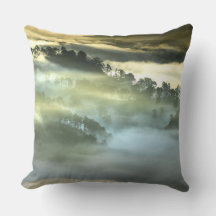Foggy Landscape Throw Pillow